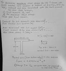 maximum shear stress for the t beam