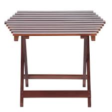 Vintage Patio Rectangle Wood Outdoor Side Table Portable Folding Table For Indoor And Outdoor Poolside Garden Yard