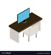 Office Desk Icon Royalty Free Vector