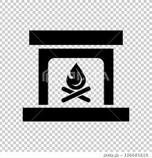 Fireplace Silhouette Icon Wood And A
