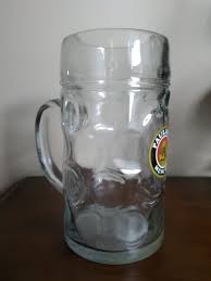Dimpled Paulaner Muchen Glass Beer Mugs