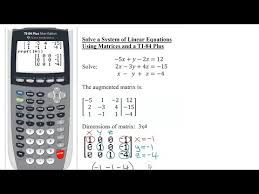 Matrix Into A Ti 84 Calculator