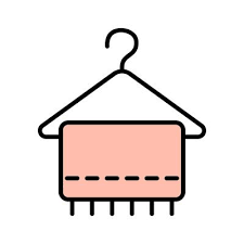 Towel On Hanger Line Icon Bathroom