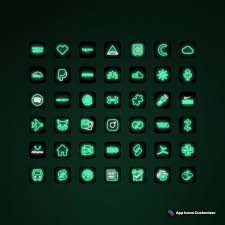 500 Tropical Green Neon Ios App Icons