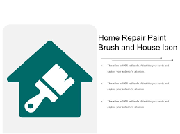 Home Repair Paint Brush And House Icon
