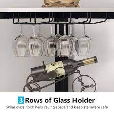 Corner Wine Rack With Glass Holder