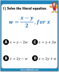 Literal Equations Chilimath