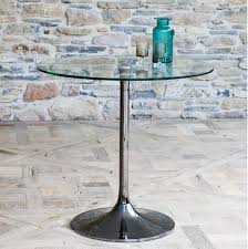 Small Dining Table With Dark Chrome Base