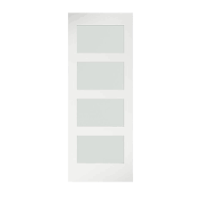 Eightdoors Frosted Glass 4 Lite Shaker Barn Door Slab 42 In X 96 In