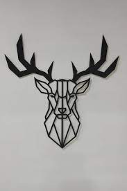Black Iron Geometric Deer Head Size