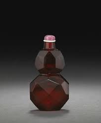 A Fine Ruby Red Faceted Glass Snuff