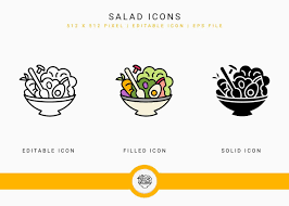Salad Bowl Icon Vector Art Icons And