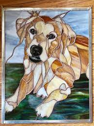 Custom Stained Glass Dog Portrait