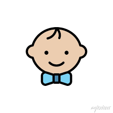Baby Boy Icon Simple Color With