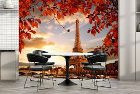 Eiffel Tower Autumn Paris Wall Mural