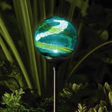 Murano Solar Garden Globe Aqua
