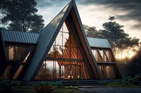 Timber House With Triangular Roof And