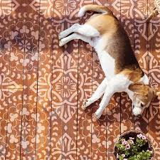 Olio Large Floor Stencil Concrete Patio