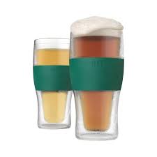 Beer Freeze Cooling Cups In Green Set Of 2 By Host