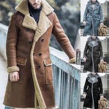 Suede Trench Coat Mens Mens Long Winter