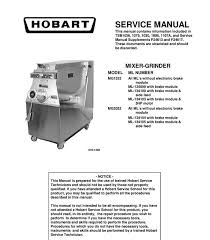 Hobart Model Mg1532 Mg2032l Mixer