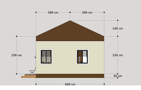 20x20 Small House Plan 6x6m With 2 Beds