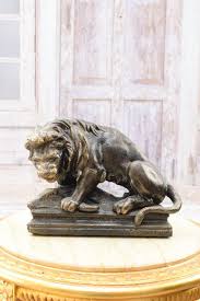 Cast Iron Lion Fighting With Boar Solid