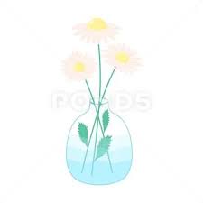 Daisy Flowers In A Transpa Vase