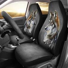 Tribal Wolf Car Seat Covers Set Of 2