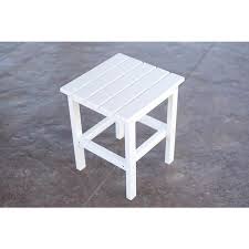 Durogreen Icon White Square Plastic Outdoor Side Table
