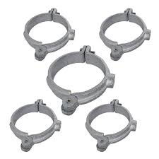 The Plumber S Choice 2 In Hinged Split Ring Pipe Hanger Galvanized Iron Clamp With 3 8 In Rod Fitting For Suspending Tubing 5 Pack