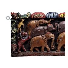 Wooden Elephants Wall Panel Forest