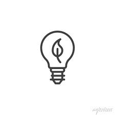 Eco Energy Lamp Line Icon Linear Style