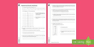 Exponential Growth And Decay Worksheet