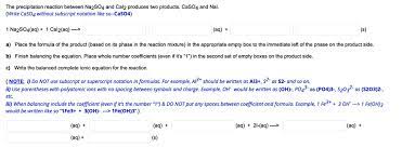 Precipitation Reaction Between Na2so4