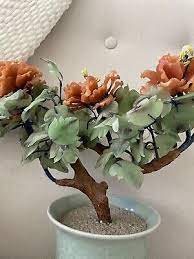 Vintage Glass Bonsai Tree Jade Green