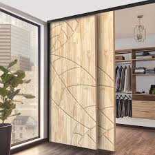 48 In X 80 In Hollow Core Natural Solid Wood Unfinished Interior Double Sliding Closet Doors