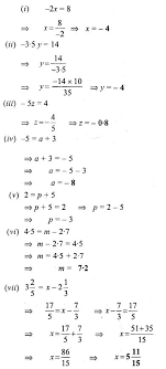 Simple Linear Equations Icse Class 6th