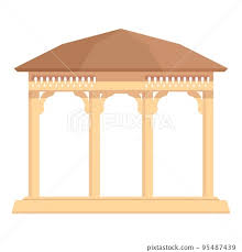 Pergola Roof Icon Cartoon Vector Bower