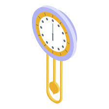Home Pendulum Clock Icon Isometric Of