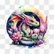 Whimsical Dragon Art Piece Png