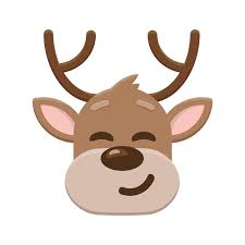 Cute Happy Deer Head Reindeer Head