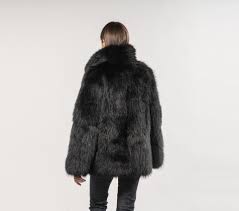 Black Raccoon Fur Coat 100 Real Fur