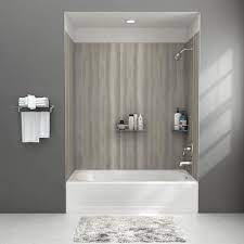 Alcove Bath Wall In Gray Timber