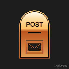 Gold Mail Box Icon Post Box Icon