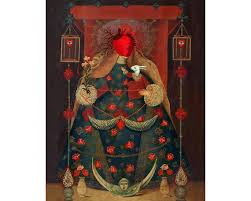 Queen Of Hearts Surreal Collage Art