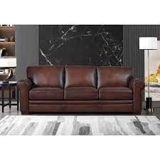 Hydeline Furniture Brookfield Collection Leather Sofa Brown