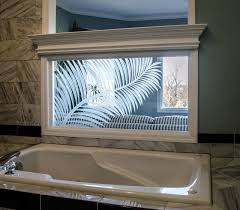 Custom Etched Palm Frond Glass Modern