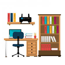 Office Work Place Isolated Icon Design