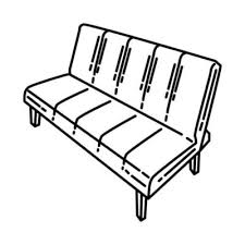 Sofa Bed Icon Doodle Hand Drawn Or